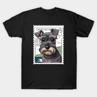 Schnauzer Stamp 3 - Postage Stamp Series T-Shirt